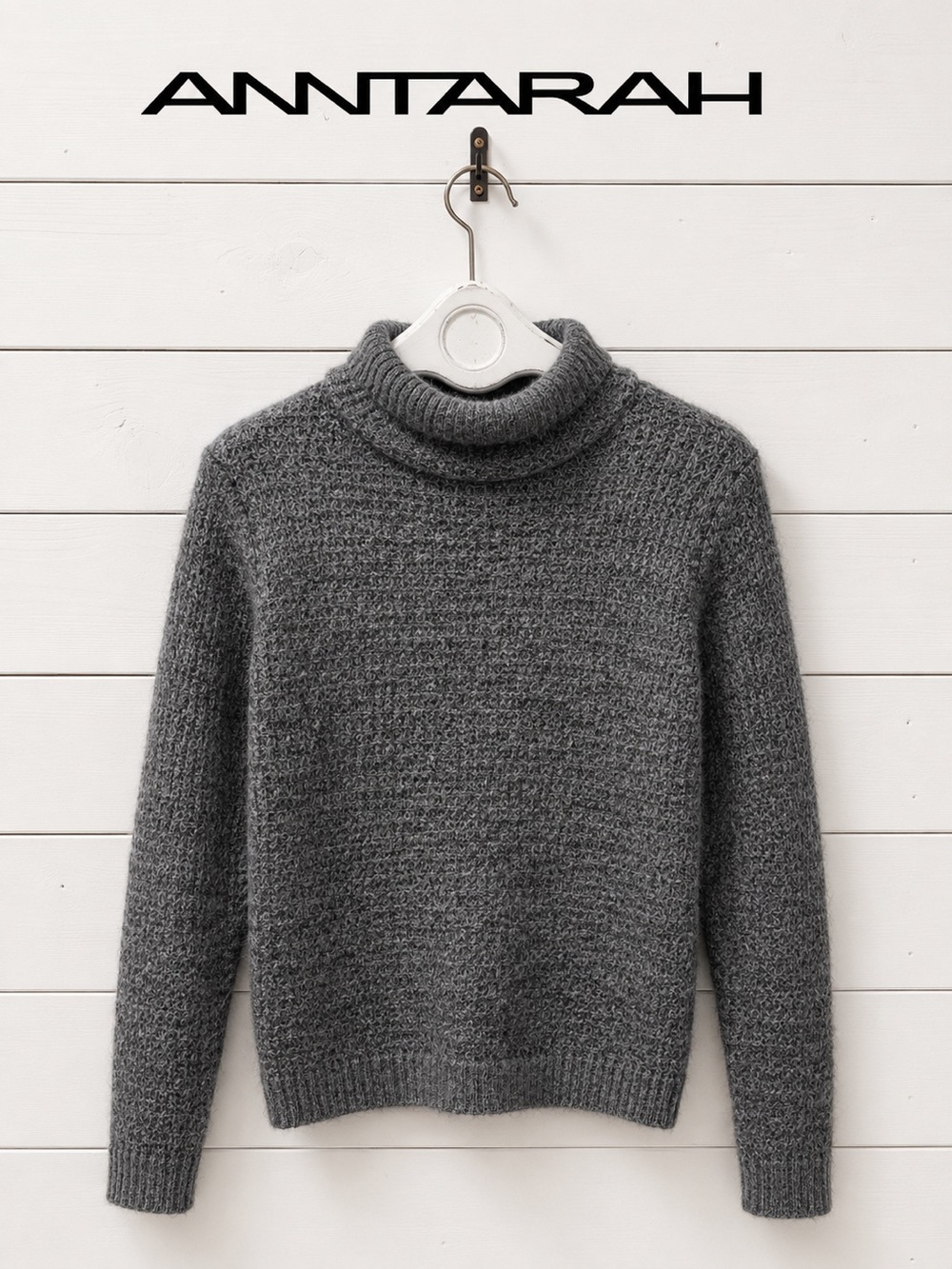 Handmade Blue Fuzzy Knit Sweater – Size S